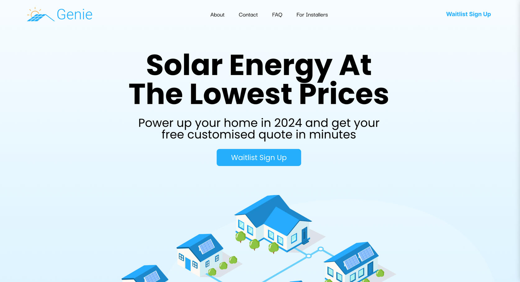 Image Of the Genie Landing Page